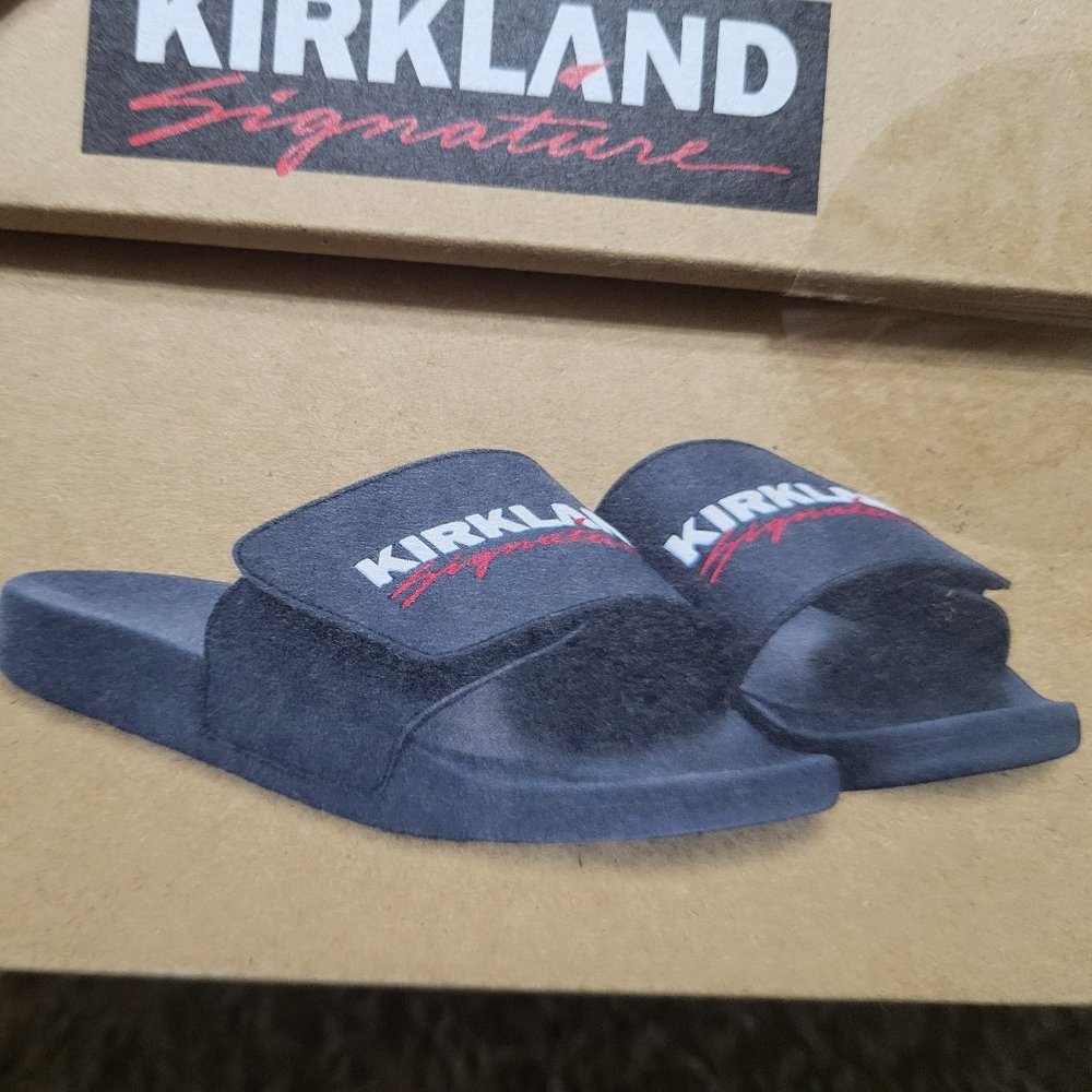 Logo Slides Kirkland Mens 8 Boys 7 Womens 9 Or 10 NEW Unisex - Picture 11 of 13